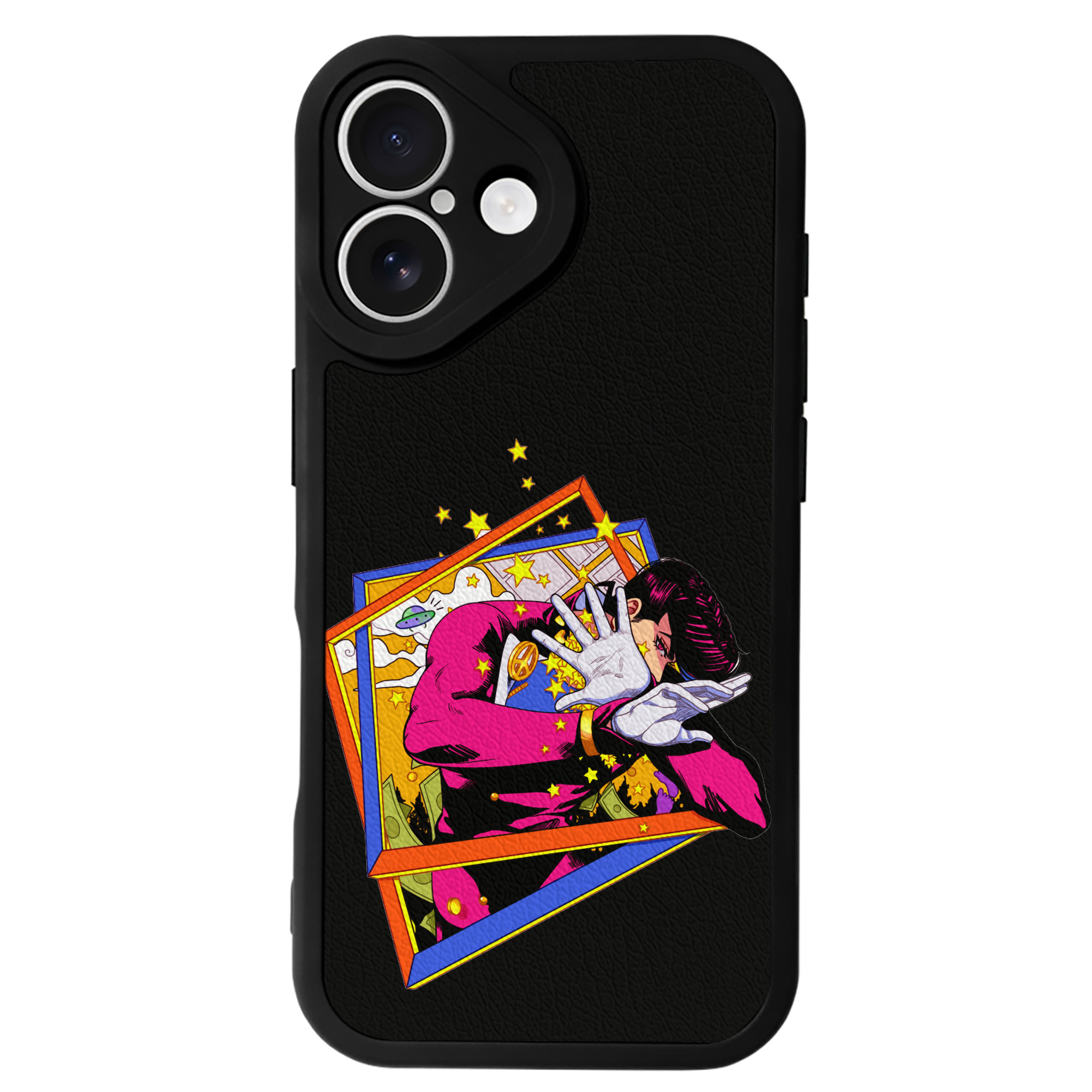 （画像用） ジョジョの奇妙な冒険 ひがしかた じょうすけ JoJo's Bizarre Adventure Higashikata Josuke 【iPhone 16シリーズ対応】シリコンスマホケース（レザー調） 材質：シリコン